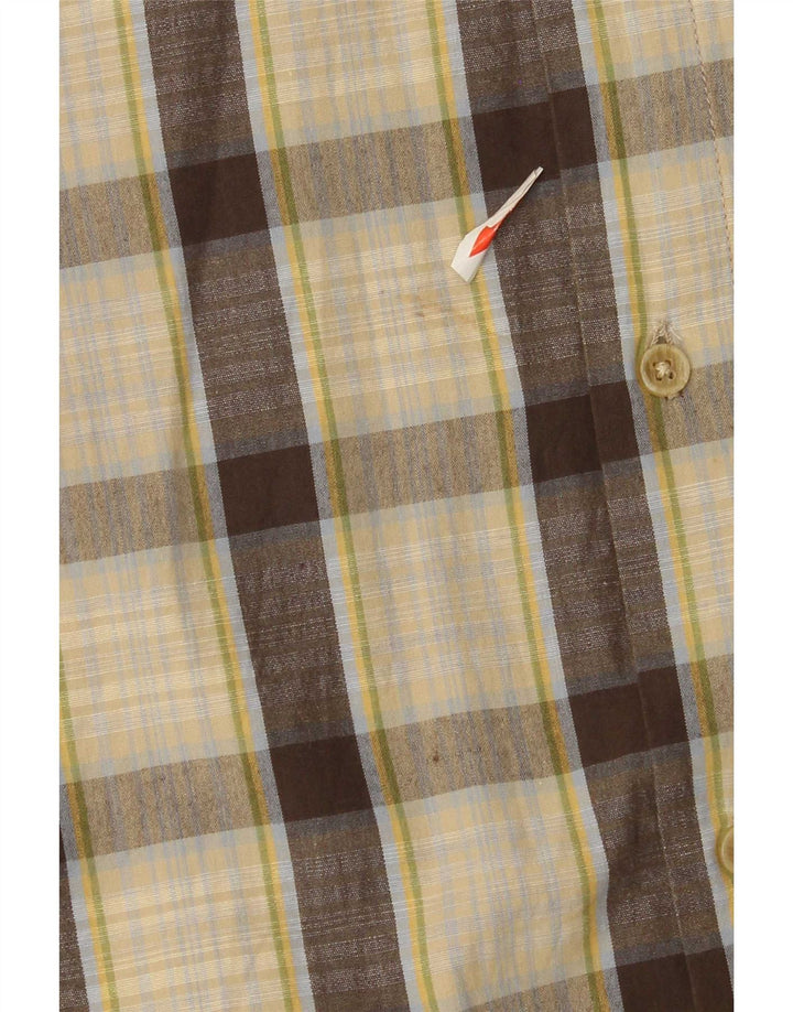 Marlboro Classics Herrenhemd XL Beige kariert Baumwolle