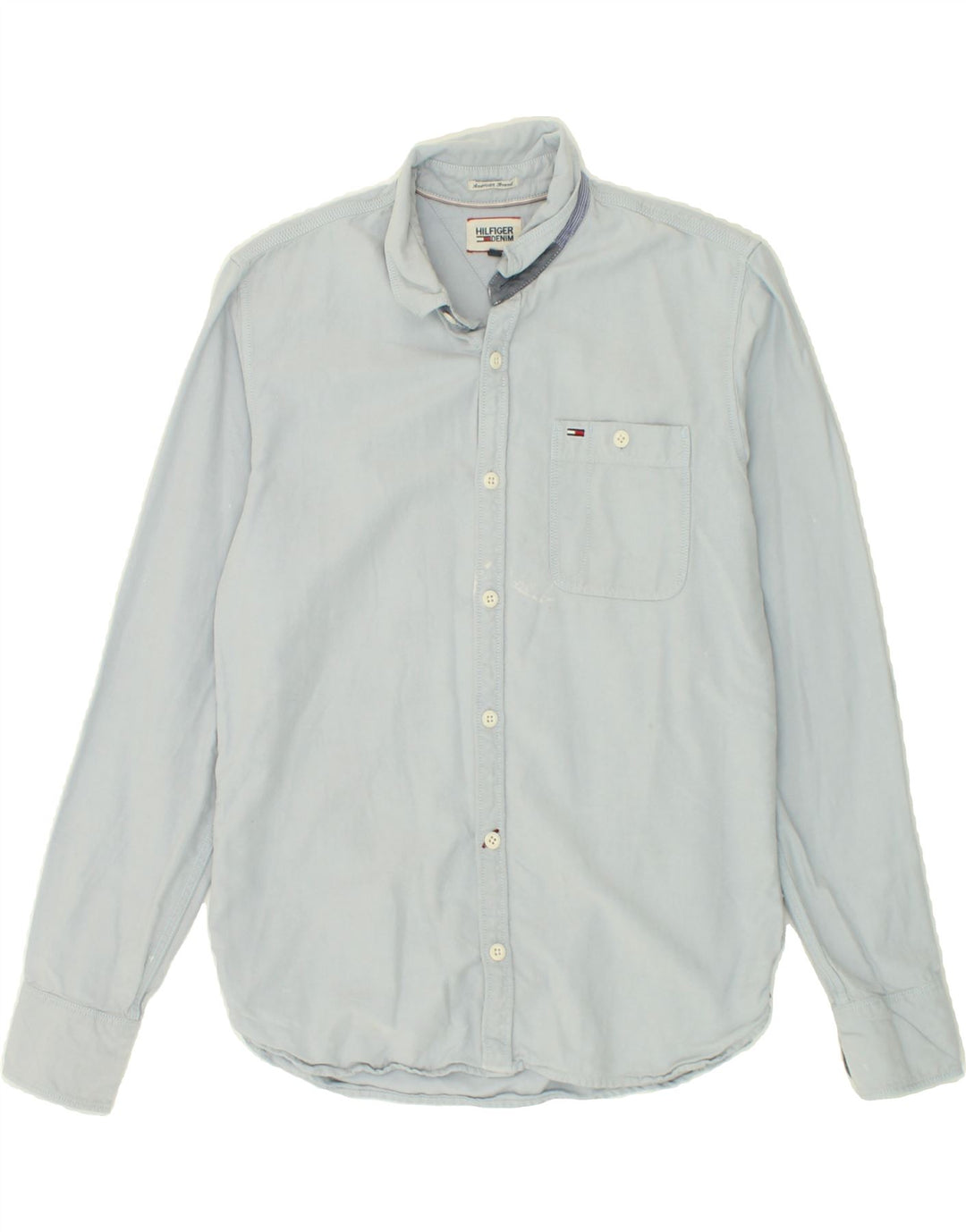 TOMMY HILFIGER Mens Shirt Medium Blue Cotton Vintage Tommy Hilfiger and Second-Hand Tommy Hilfiger from Messina Hembry 