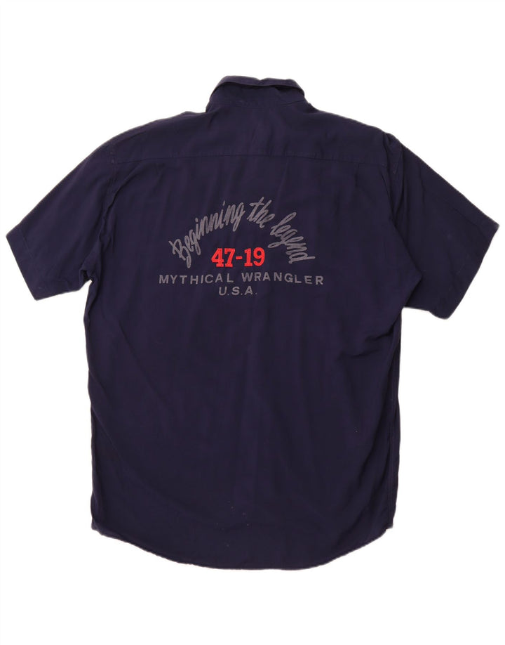 WRANGLER Herren-Kurzarmhemd, groß, Marineblau