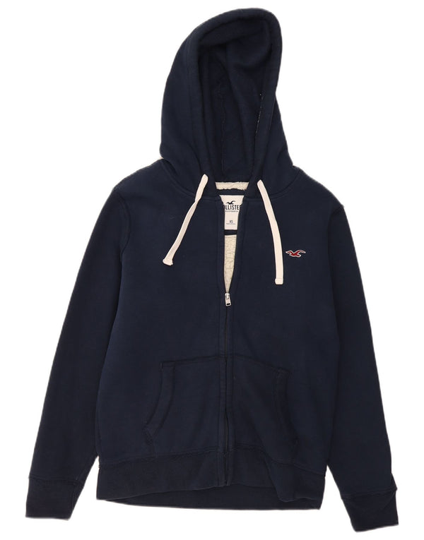 Hollister Damen-Pullover mit übergroßem Reißverschluss und Kapuze, UK 6, XS, Marineblau, Baumwolle