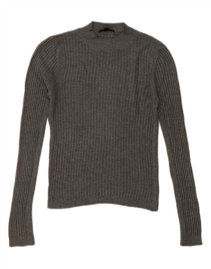 TOPSHOP Womens Turtle Neck Jumper Sweater UK 8 Small Grey Vintage Topshop and Second-Hand Topshop from Messina Hembry 