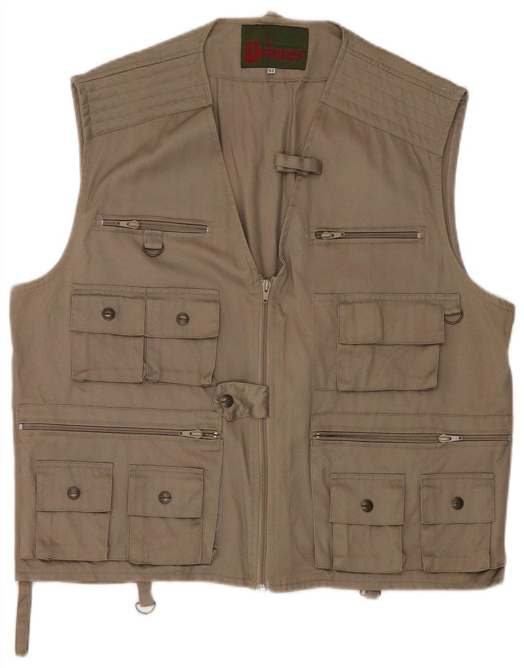 Univers Herren Utility Gilet IT 52 XL Beige Baumwolle