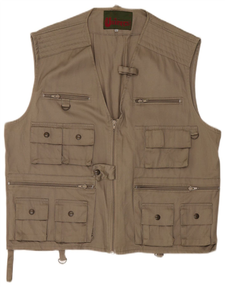 Univers Herren Utility Gilet IT 52 XL Beige Baumwolle