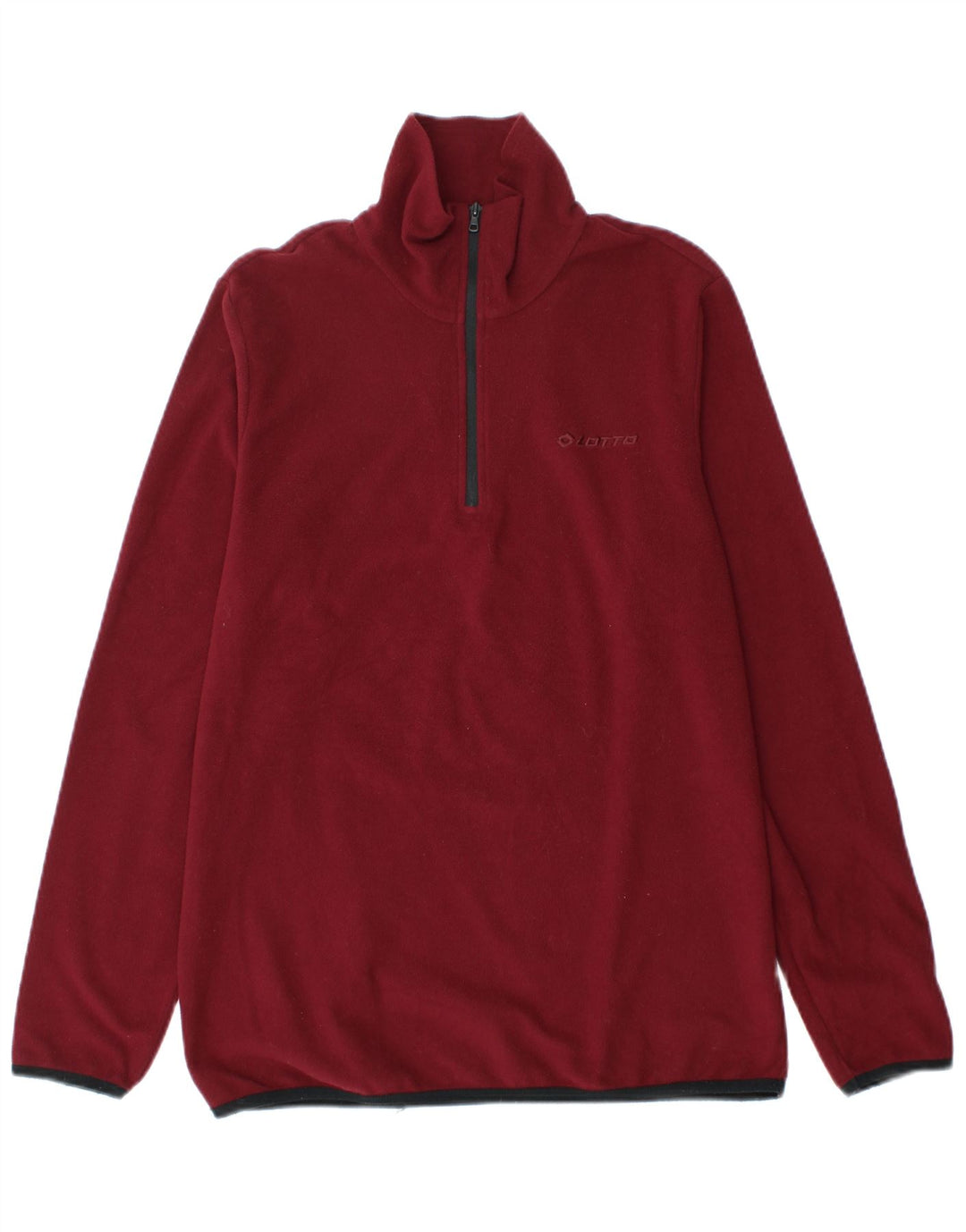 Lotto Herren-Fleecepullover mit Reißverschluss am Hals, mittleres Burgunderrot, Polyester