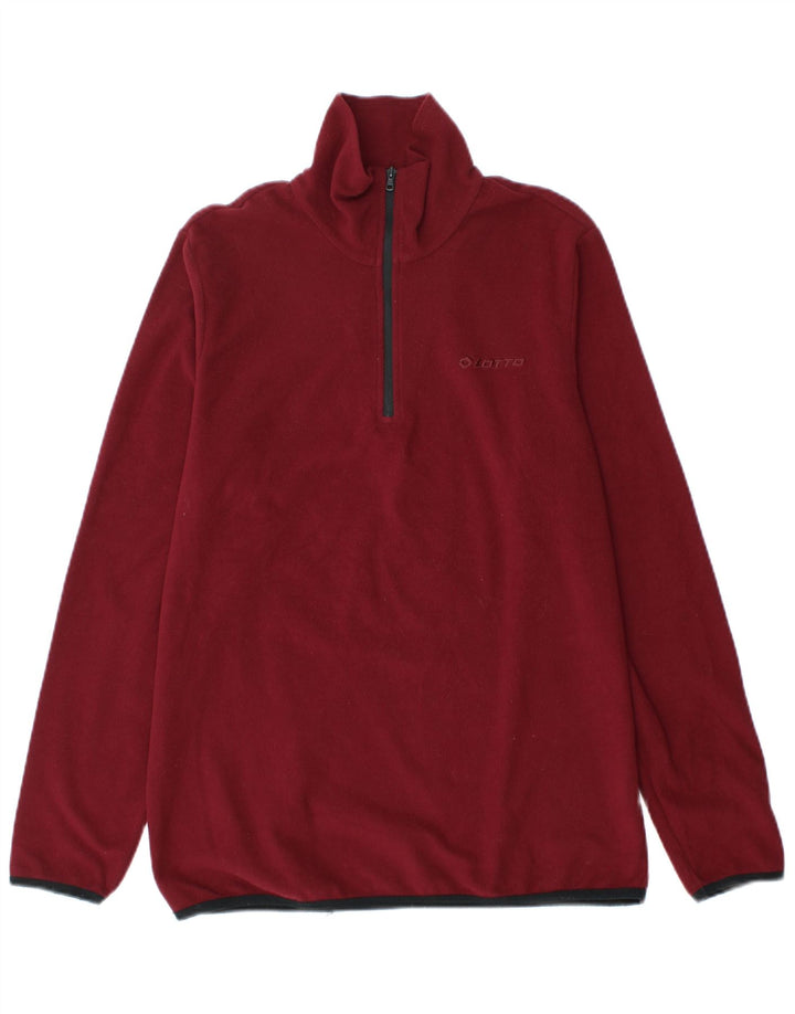 Lotto Herren-Fleecepullover mit Reißverschluss am Hals, mittleres Burgunderrot, Polyester