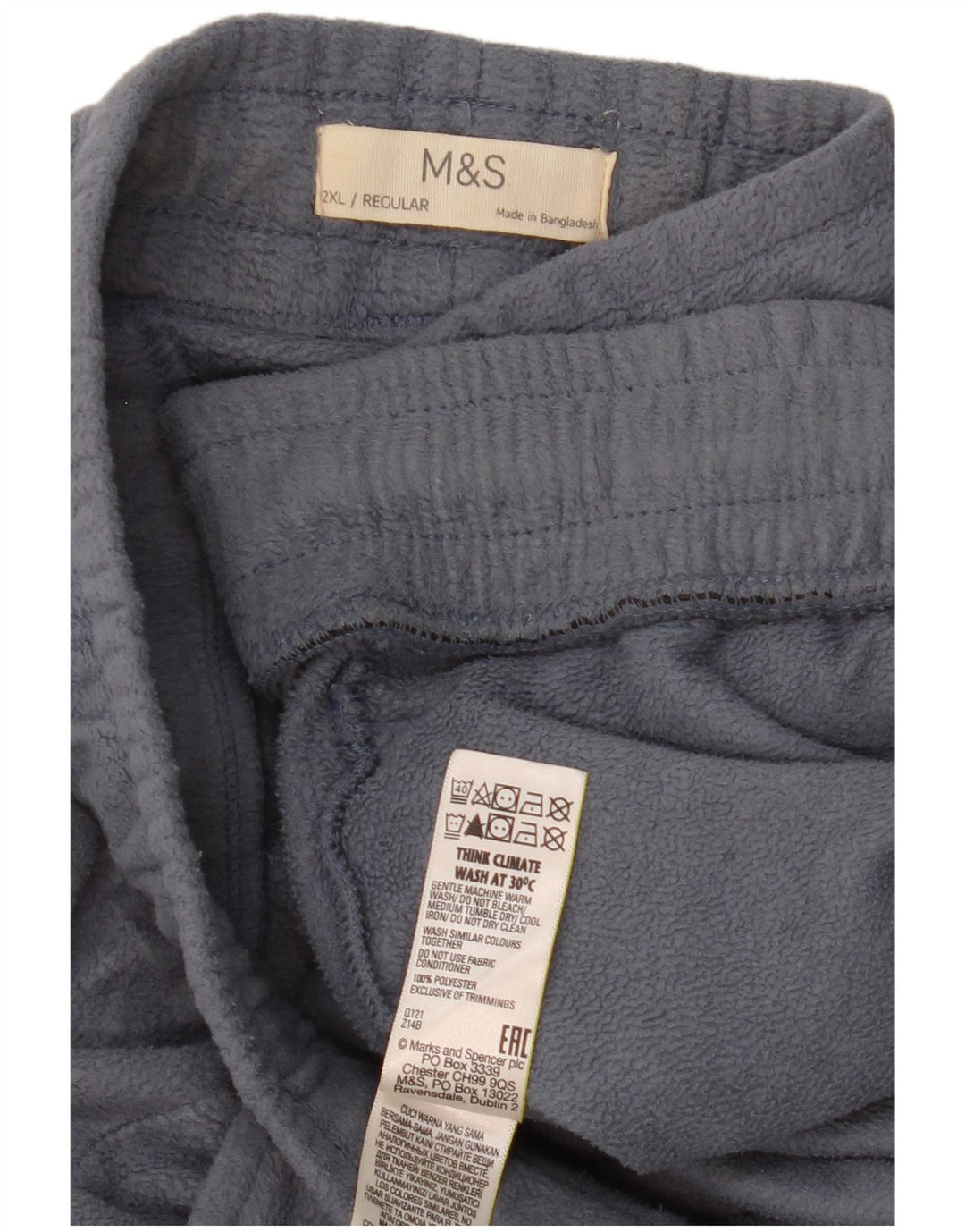 MARKS & SPENCER Herren Fleece-Trainingshose 2XL Blau Polyester