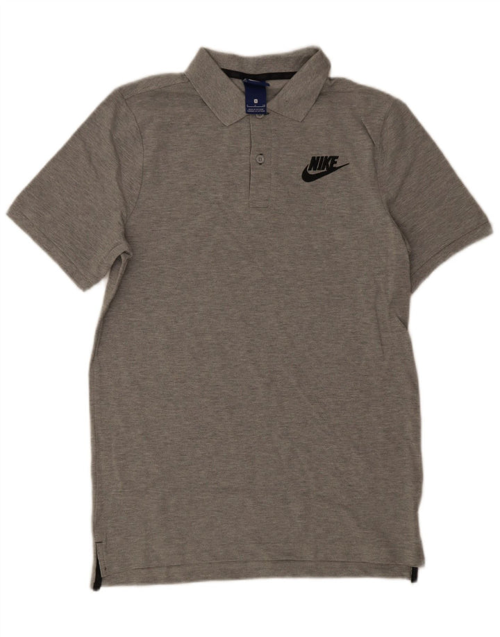 Nike Herren-Poloshirt, klein, grau gefleckte Baumwolle