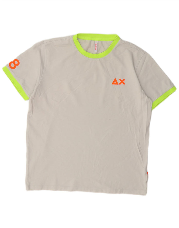 Sun68 Herren-T-Shirt mit Grafik, 2XL, graue Baumwolle