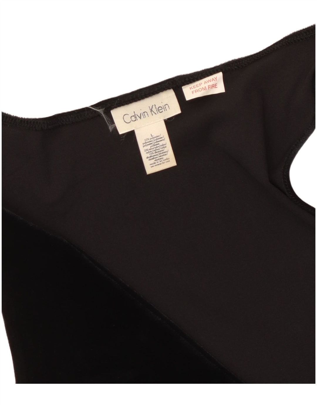 CALVIN KLEIN Damen ärmelloses Blusenoberteil UK 14 Large Schwarz Polyester