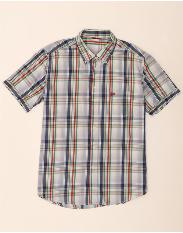 Carrera Herren Kurzarmhemd 2XL weiß kariert Baumwolle