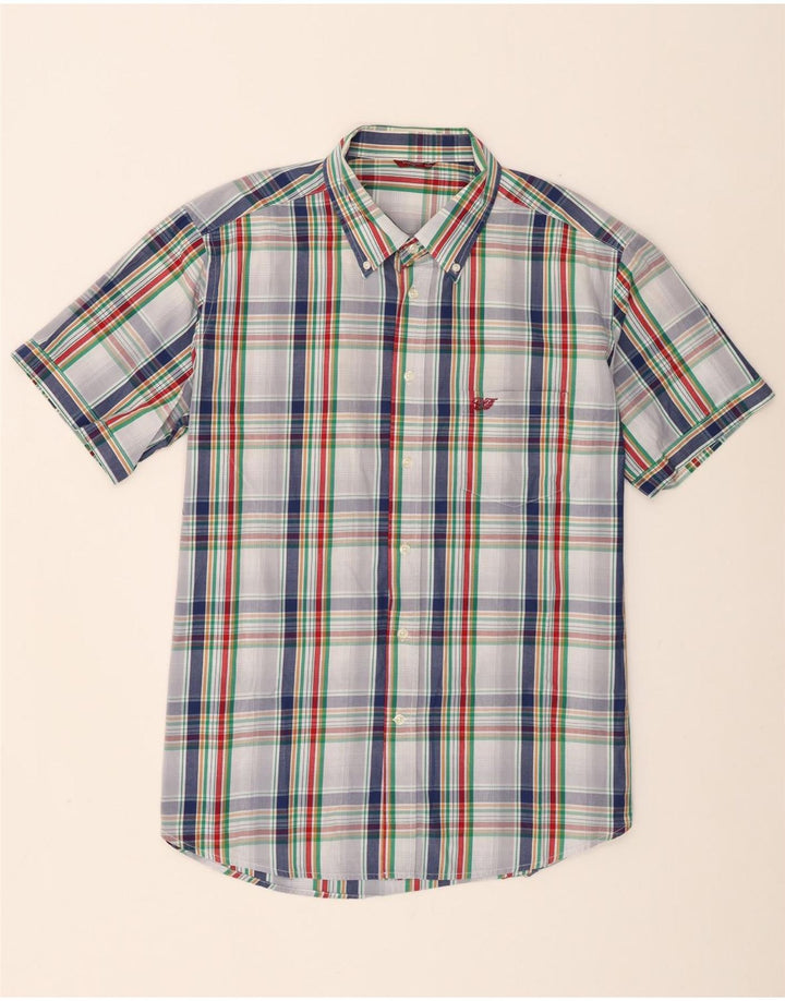 Carrera Herren Kurzarmhemd 2XL weiß kariert Baumwolle