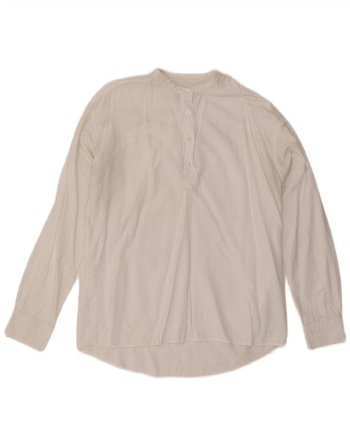 Gant Damen Pullover Shirt UK 14 Large Weiß Lycra