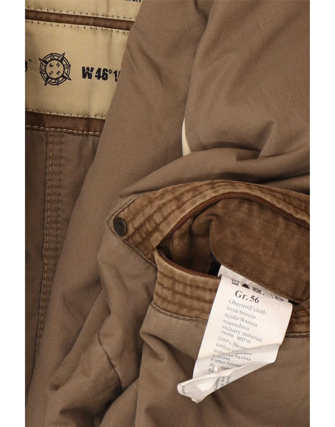 Camel Active Herren Militärjacke IT 56 3XL Braune Baumwolle