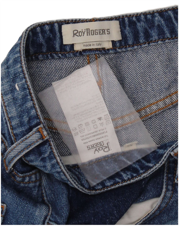 Roy Rogers Damen Distressed High Waist Jeans W27 L29 Blaue Baumwolle