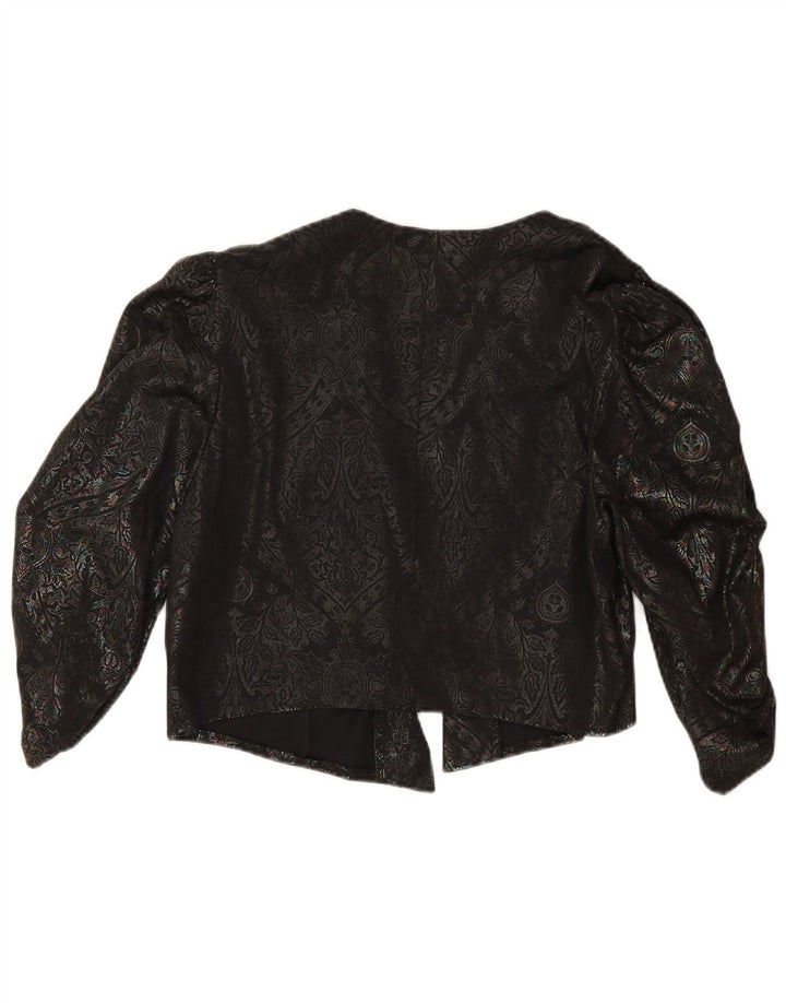 C & A Damen-Bolero-Oberteil mit 3/4-Ärmeln, IT 42, Mittelschwarz, Paisleymuster