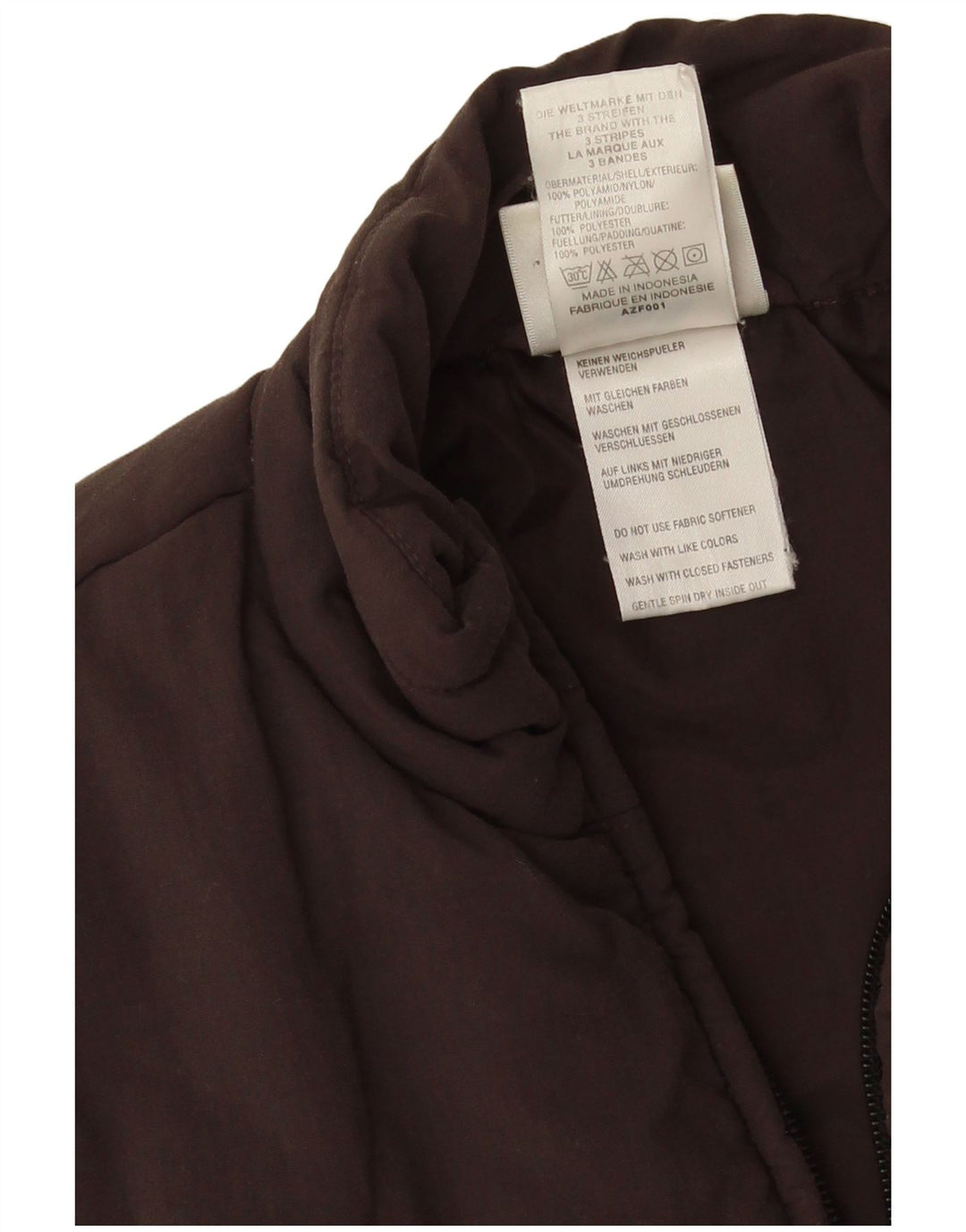 Adidas Damen Wattierte Weste UK 10 Small Braun Polyamid
