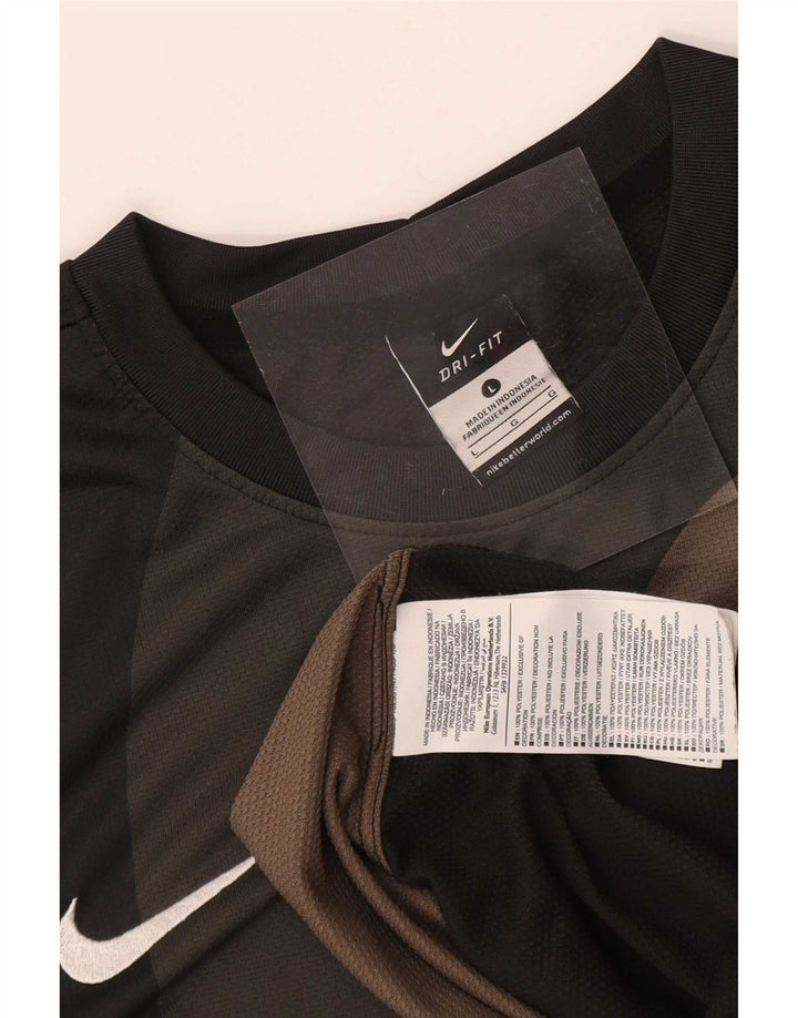 Nike Herren Dri Fit Graphic Top Langarm Großes schwarzes Polyester