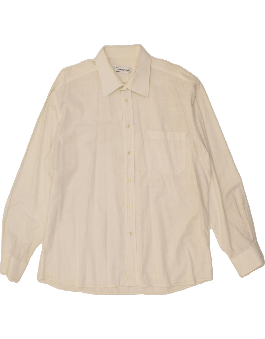 ROCCOBAROCCO Mens Shirt Size 17 43 XL White Vintage Roccobarocco and Second-Hand Roccobarocco from Messina Hembry 
