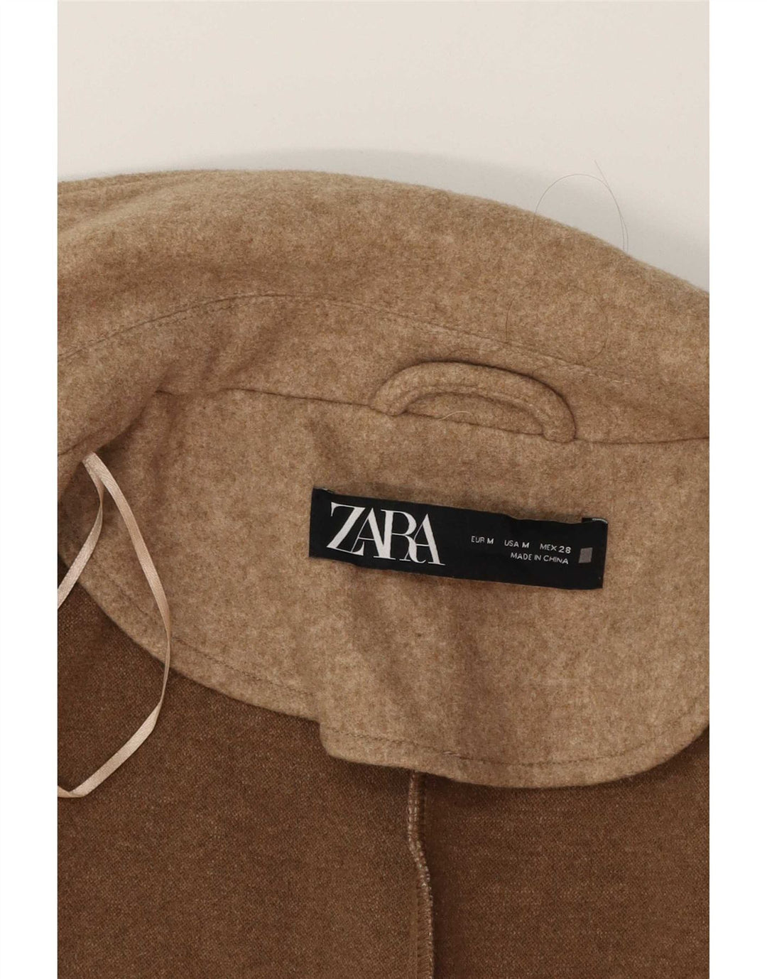 Zweireihiges Utility-Gilet für Damen von Zara, UK 12, mittelbeigefarbenes Polyester