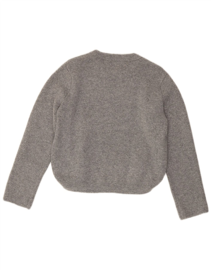 Zara Damen-Pullover mit Rundhalsausschnitt, UK 16, Größe L, Grau, Polyamid