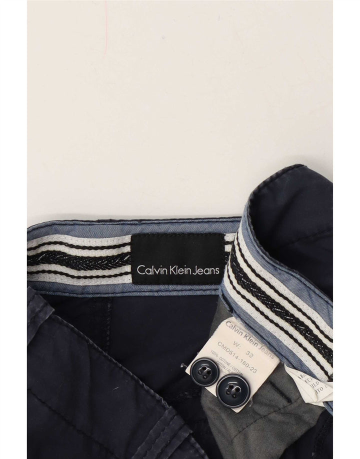 Calvin Klein Herren Chino-Shorts W32 Medium Navy Blue Cotton