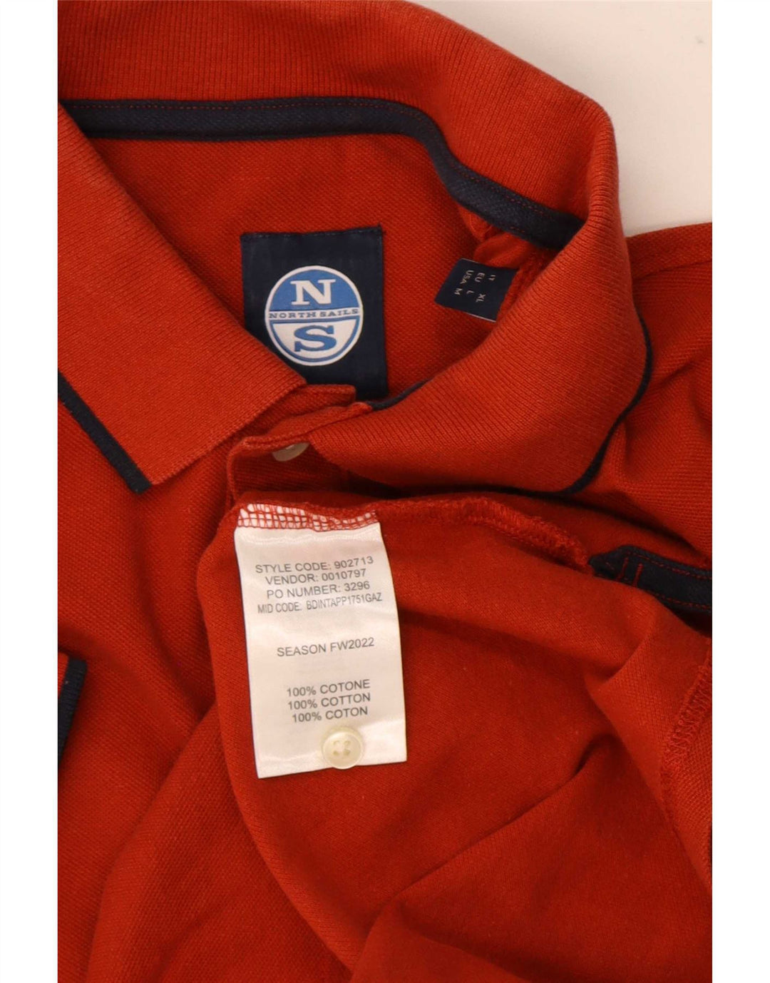 North Sails Herren-Poloshirt aus mitteloranger Baumwolle