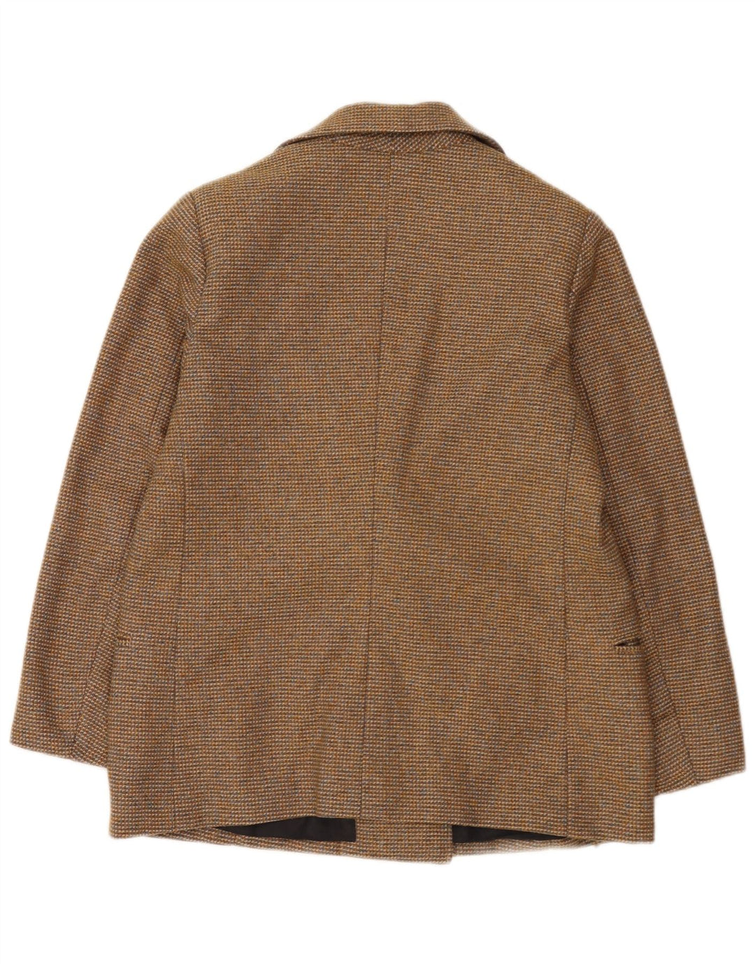 Vintage Damen Zweireihige Blazerjacke UK 12 Mittelbraun gefleckt