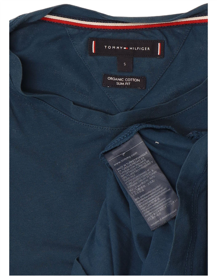 TOMMY HILFIGER Mens Slim Fit Top Long Sleeve Small Blue Cotton