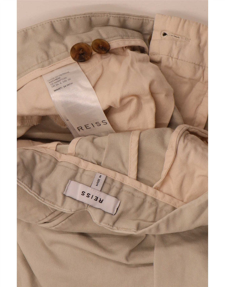 Reiss Herren Chinoshorts W34 Large Beige Baumwolle