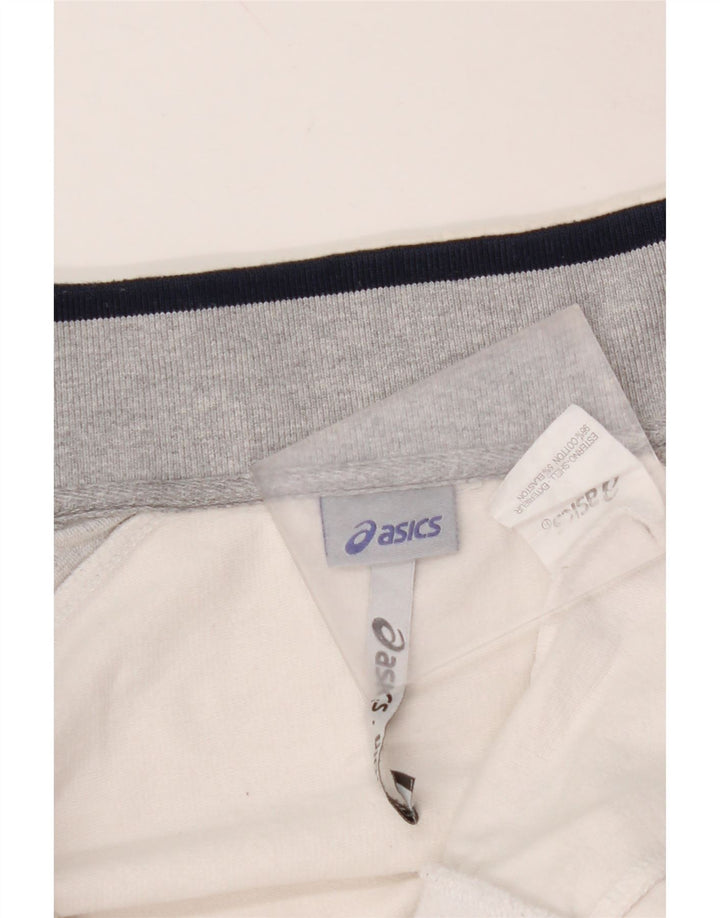 ASICS Damen-Trainingsanzug-Top-Jacke UK 14 Medium Off White Colourblock