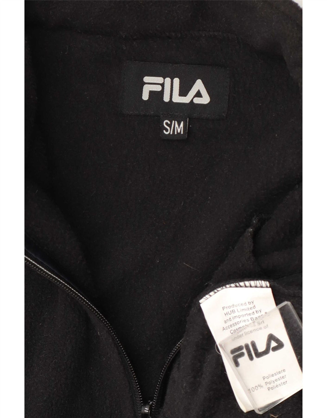 Fila Herren Liner Fleecejacke UK 36 Small Schwarz Polyester