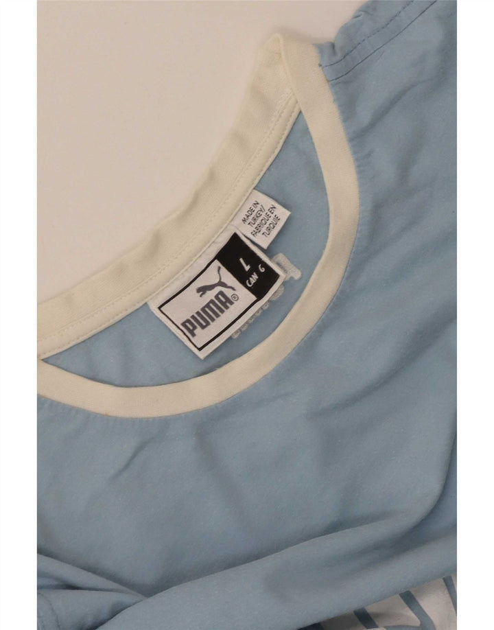 Puma Herren T-Shirt mit Grafik, Größe L, Blau