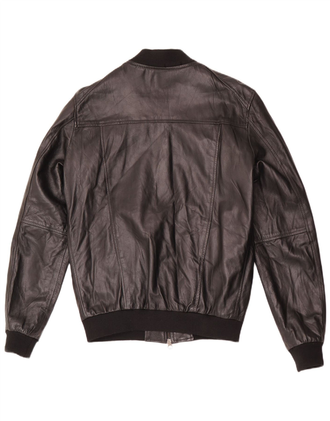 Vintage Herren Bomber Lederjacke IT 48 Mittelschwarzes Leder