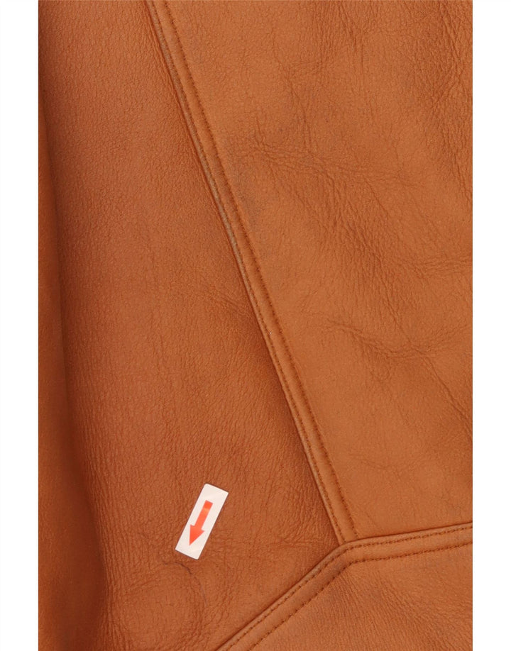 Vintage Herren Shearling Jacke UK 40 Großes braunes Leder