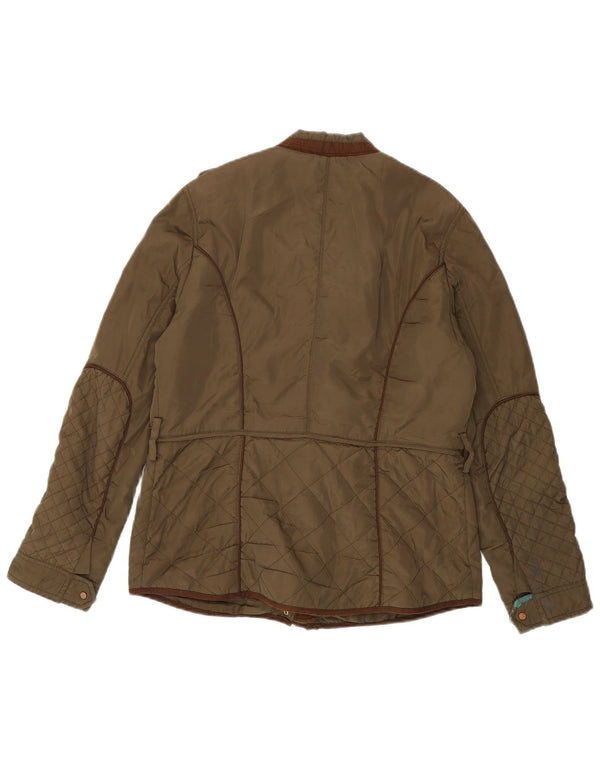 Zara Damen Militär-Steppjacke UK 16 Large Khaki