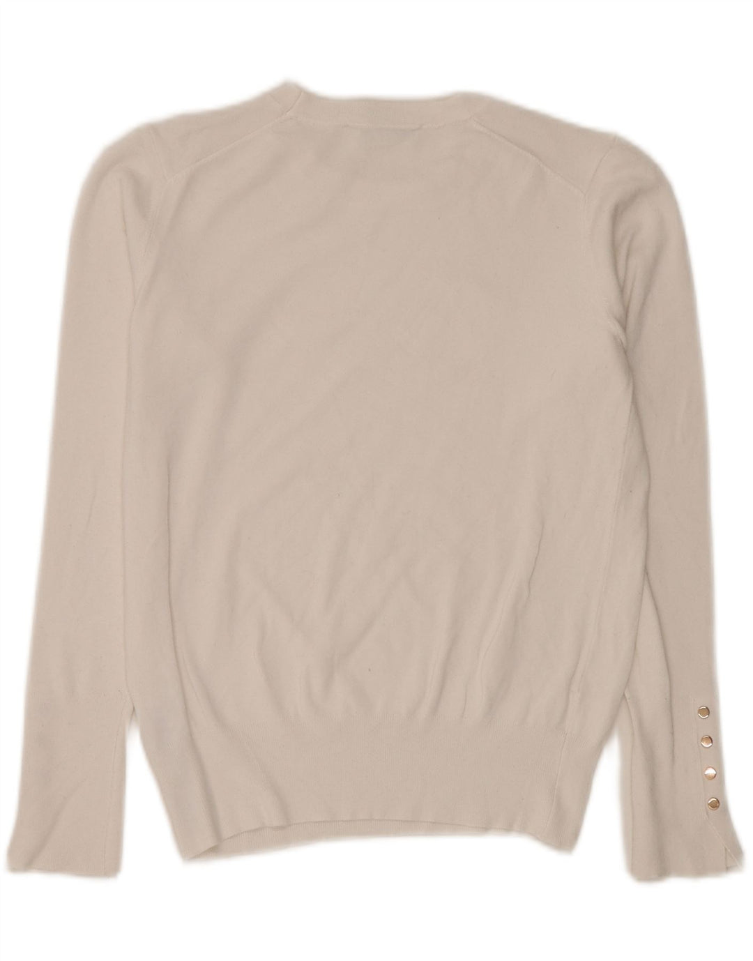 Zara Damen-Pullover mit Rundhalsausschnitt, UK 14, Größe L, weiße Viskose