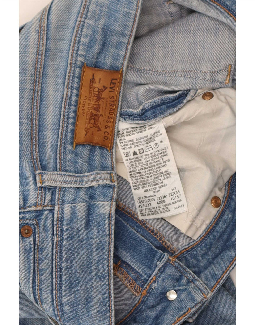Levi's Damen 570 Straight Jeans W34 L29 Blaue Baumwolle