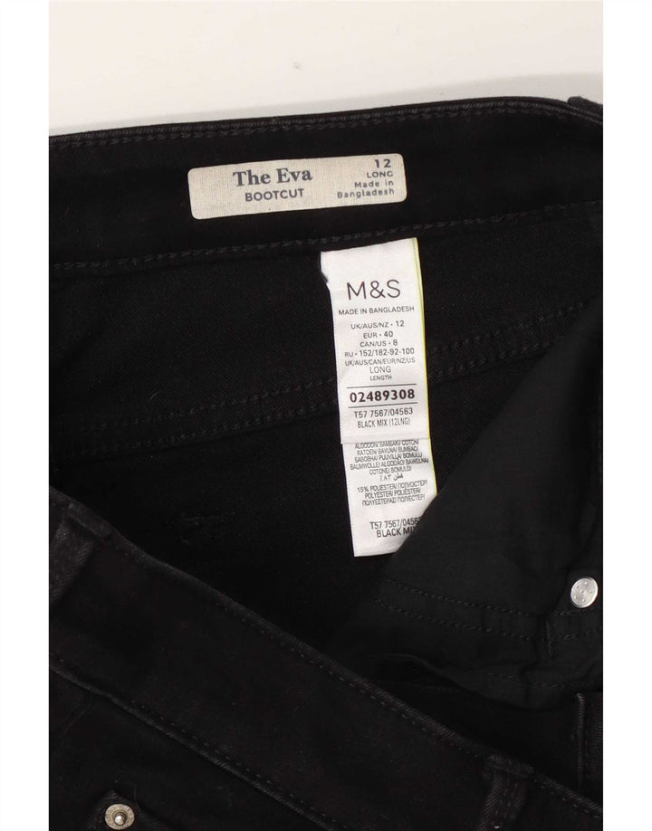 Marks & Spencer Damen The Eva Bootcut Jeans UK 12 Medium W32 L32 Schwarz