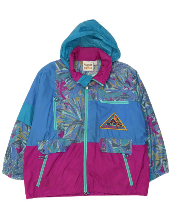 J Jeantex Herren-Regenjacke mit Kapuze, lockere Passform, UK 40/42, Größe L, Blau, Farbblock
