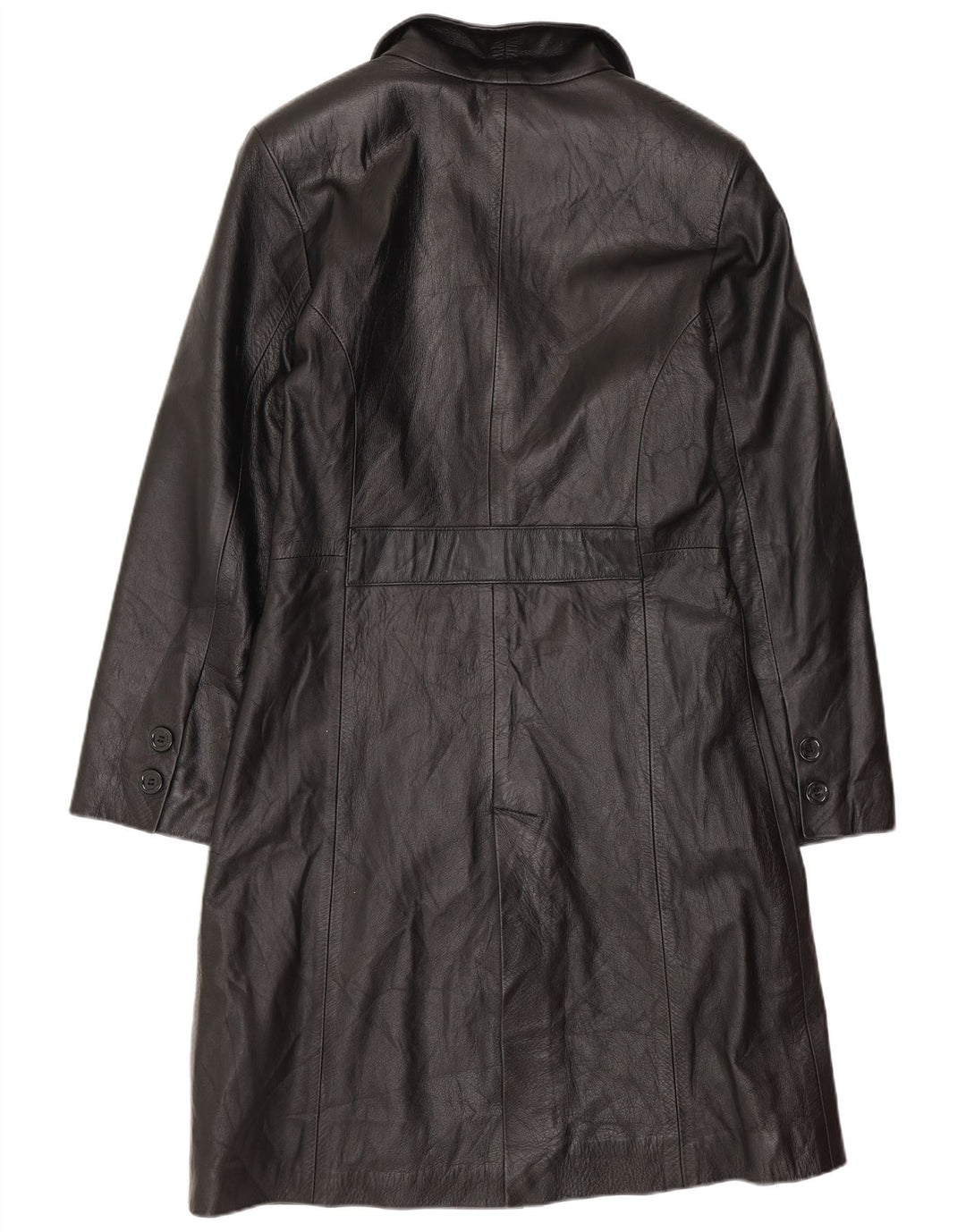 Vintage Damen Ledermantel IT 40 Kleines schwarzes Leder