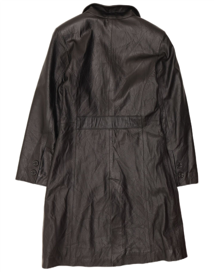 Vintage Damen Ledermantel IT 40 Kleines schwarzes Leder