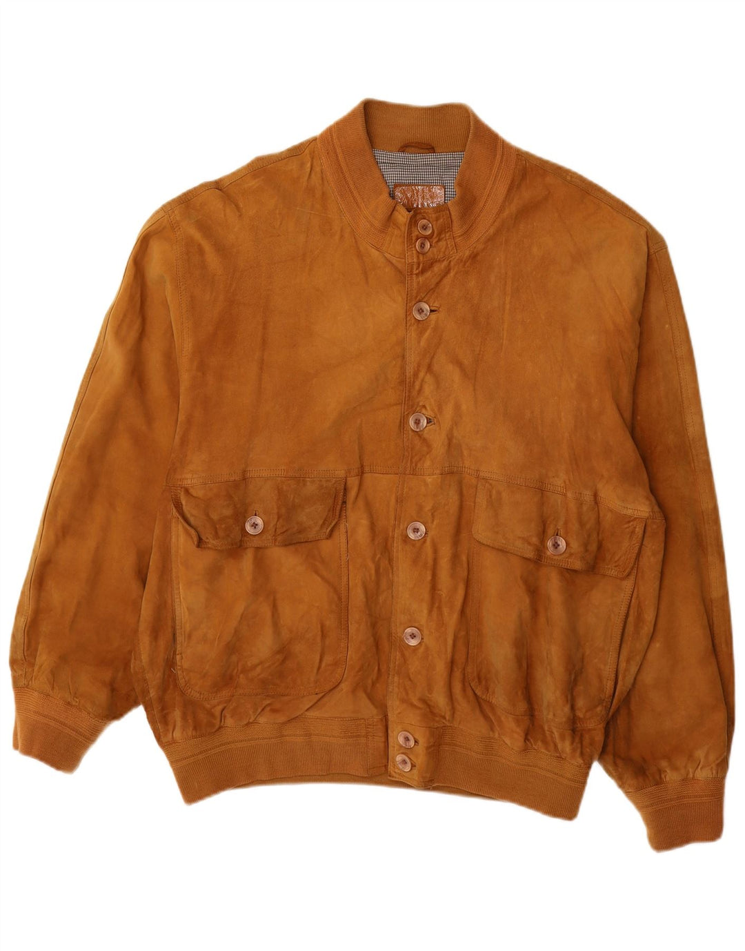 Vintage Herren Wildleder Bomberjacke UK 42 XL Braunes Leder