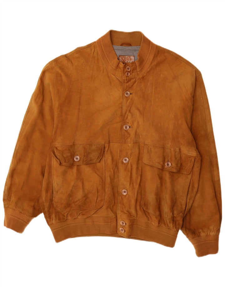 Vintage Herren Wildleder Bomberjacke UK 42 XL Braunes Leder
