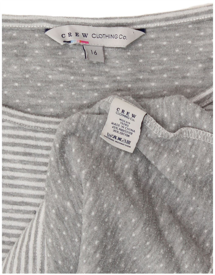 Crew Clothing Damen-Top, 3/4-Ärmel, UK-Größe 40, Größe L, grau gestreift, Polyester