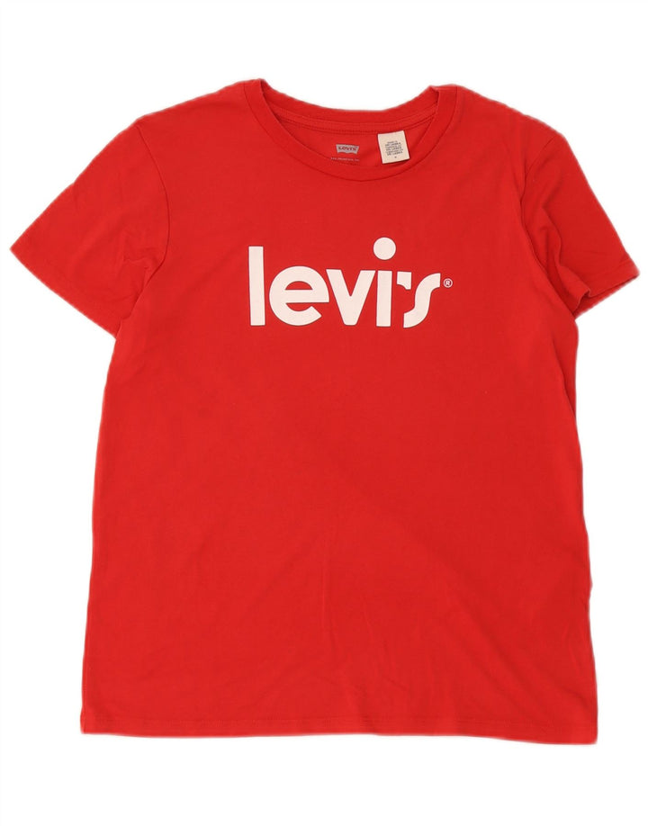 Levi's Damen-T-Shirt mit Grafik, UK 12, Mittelrot, Modal