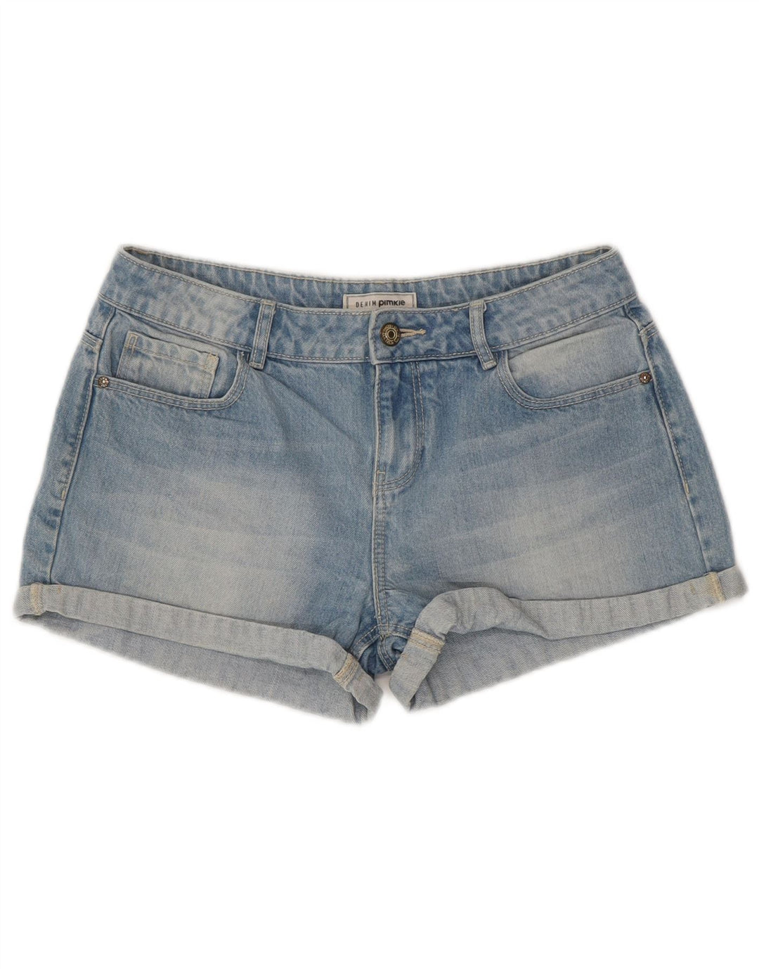 Pimkie Damen Jeansshorts IT 40 Small W30 Blaue Baumwolle