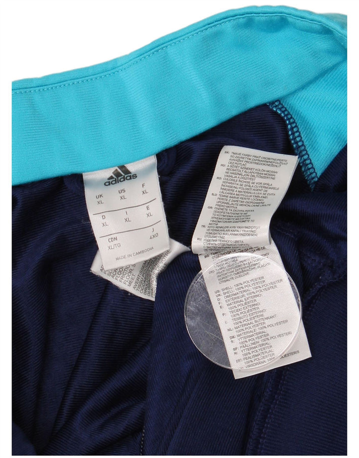 ADIDAS Herren-Trainingsanzug XL, Marineblau, Farbblock-Polyester
