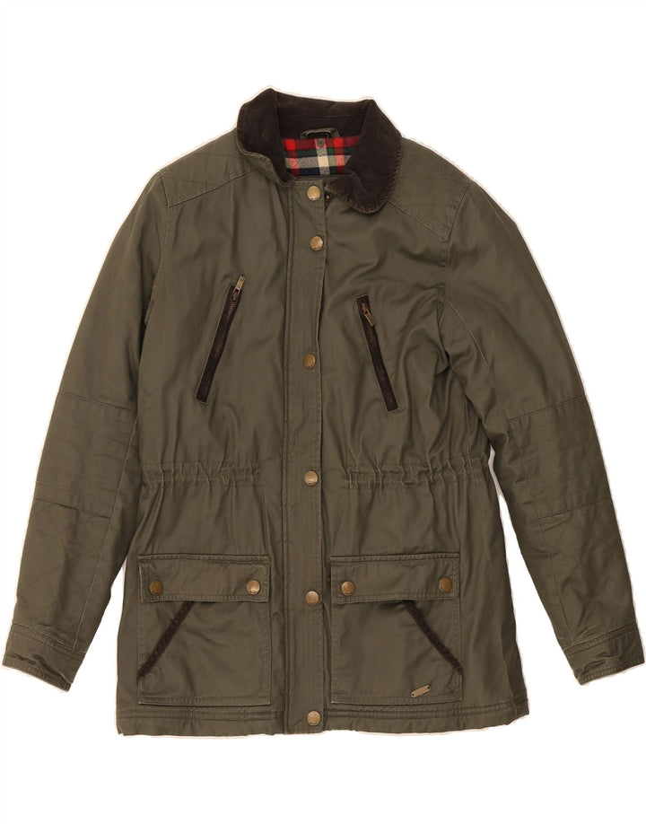 PEPE JEANS Womens London Utility Jacket UK 8 Small Khaki Cotton Vintage PEPE Jeans and Second-Hand PEPE Jeans from Messina Hembry 