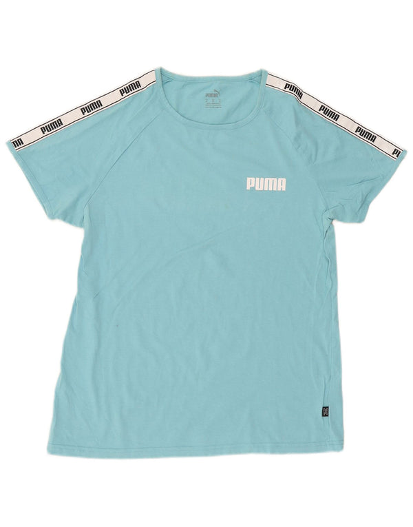 Puma Damen Grafik-T-Shirt-Oberteil UK 18 XL Blauer Farbblock