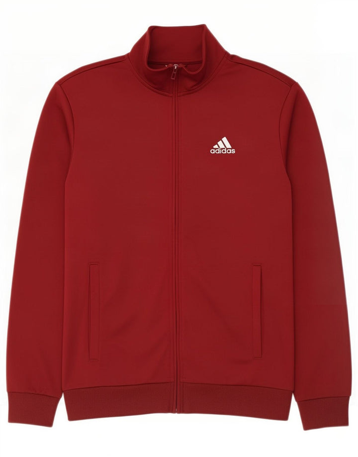 Adidas Herren-Trainingsanzug, Oberteil, Jacke, klein, Kastanienbraun, Polyester